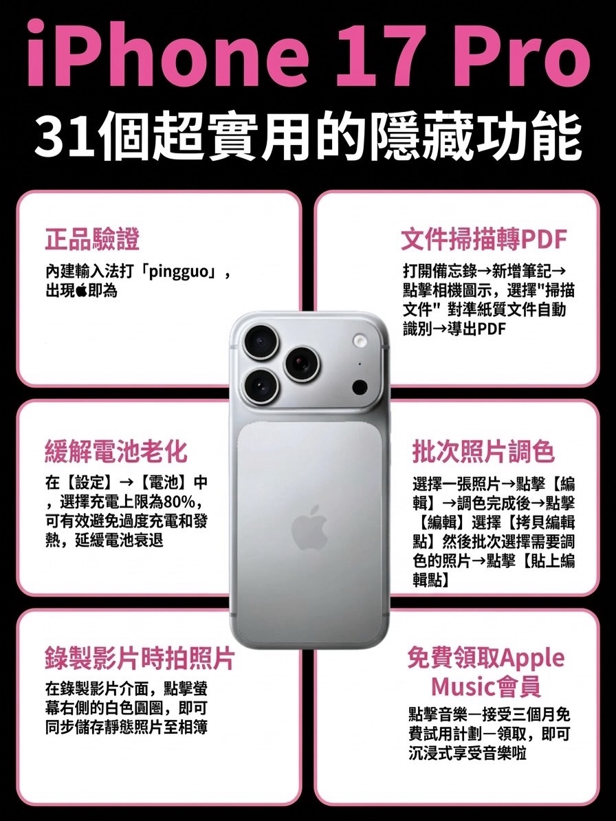 iPhone 17 pro 3１種隱藏功能【高雄手機租賃】【iphone無卡分期